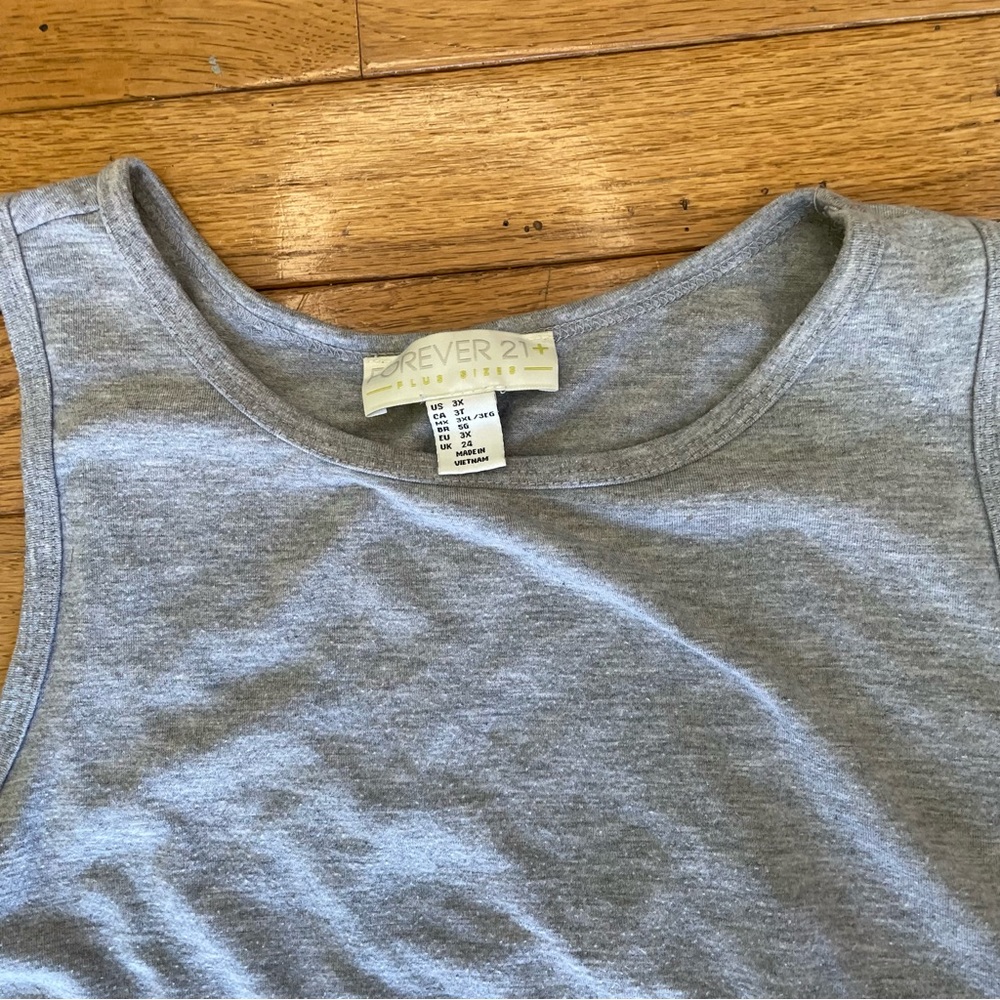 Forever 21 Gray Basic Solid Tank Top Dress Size 3x - image 3